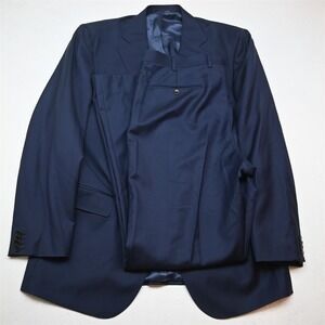 Suitsupply 46L 38x34 Navy Blue Vitale Barberis Wool Napoli Surgeon Cuff Suit